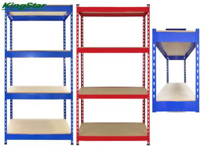 China 35Cm Depth Boltless Rivet Shelving 175Kg Capacity With Four Fibreboard Shelves for sale