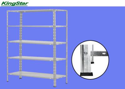 China Adjustable Metal Storage Racks , Steel Freestanding Shelving Unit With O Shape Hole for sale