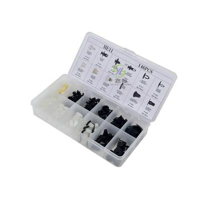 China Auto Fastener 146pcs Plastic Rivets Body Car Bumper Clips Clips Clips Kits Car Door Bumper Clips HE11 for sale