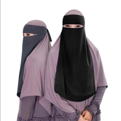 China Polyester Limanying factory supply high quality saudi niqab women layer islamic niqab veil one layer for sale