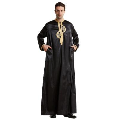 China Muslim Man Haramain Abaya Islamic Turkish UAE Thobe Wholesale Round Collar Embroidery Polyester Limanying Supply Factory Price Muslim Man for sale