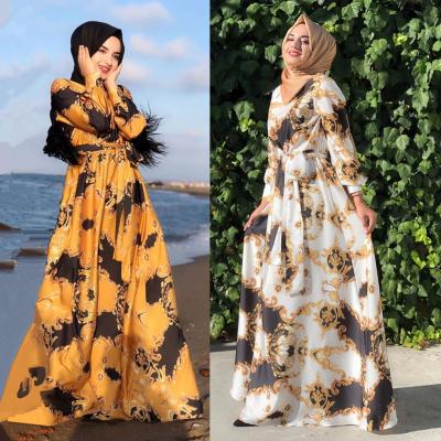 China Polyester Limanying Hot Sales Fashion 2021 Women Dubai Abaya Luxury African Muslim Printed Long Dress Muslim Islamic Clothing Wholesale for sale