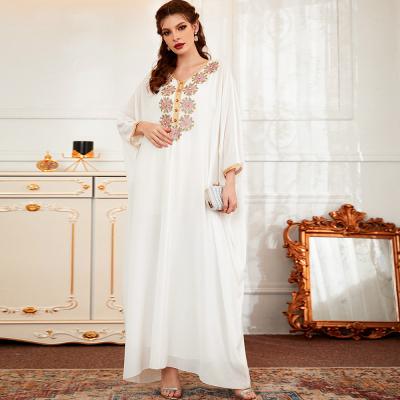 China Abaya 2022 Turkish Long Sleeve Limanying Latest Ramadan V-Neck Bat Shirt Dress Dubai Kaftan Moroccan Islamic Arab Loose Abaya Wholesale for sale