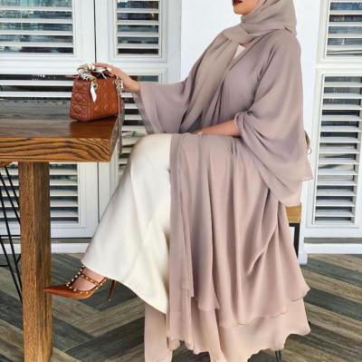 China Polyester Limanying best selling plus size plus size solid color soft and elegant cardigan dress open abaya designs kimono cardigan for sale