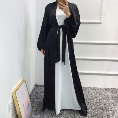 China Limanying Supply Fashion Muslim Islamic Clothing Polyester Kimono Abaya Long Robes Cardigan Muslim Open Robe High Quality Solid Color Long for sale