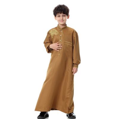 China Al aseel Moroccan Arab Men Saudi Muslim Boys Thobes Sets Solid Color Islamic Boy's Polyester Limanying Factory Price Clothing Sets for sale