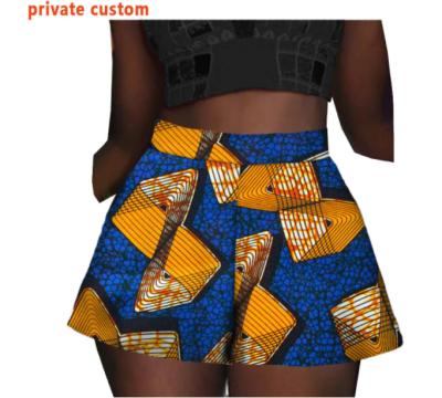 China 100% Cotton Wax Print Africa Wax Print Kitenge Wax Print Ankara Beach Shorts African Woven Shorts Order Women Shorts for sale