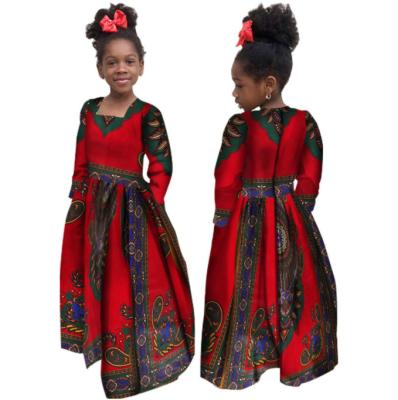 China Floral Girls Dress Limanying Hot Sales 100% Cotton African Kids Wax African Dashiki Kitenge Designs Summer Casual Kids Clothes Girls Dresses for sale