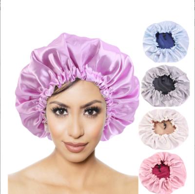 China Limanying Luxury Double Layer Silk Reversible Drawstring Hoods African Women Hair Wraps Satin Silk Hoods for sale