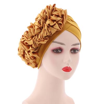 China Character Limanying Wholesale 2022 New Design Women African Turban Headwraps Fashion Simple Auto Gele Flowers Hat Cowl Discoid Hijab for sale