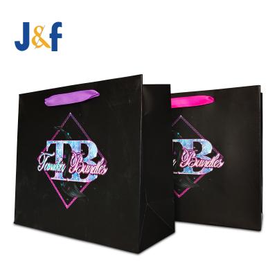 China Wholesale Customized Disposable Paper Bag Gift Shopping Logo Print Luxury Cosmetic Jewelry Packaging Gifts Bag With Ribbon Handle for sale