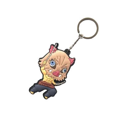 China Eco-Friendly Anime Promotional Rubber Character Cartoon Keychain PVC Demon Slayer Anime Gift Key Chain for sale