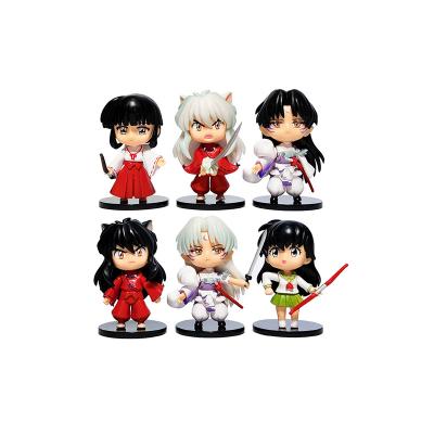 China Toy Factory Custom 6pcs/lot Cartoon PVC Inuyasha Anime Action Number Collectible Model Doll Toys for sale