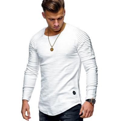 China High Quality Gym Training Workout Full Body Fitness Breathable Muscle T-shirt Men's Breathable Sport Long Sleeves Cotton T Shirt for sale