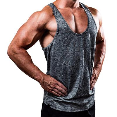 China Custom Bodybuilding Mens Muscle Workout Sportswear QUICK DRY Mens Stringer Gym Vest Fitness Singlet Tank Top for sale