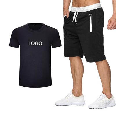 China Wholesale Custom Made Breathable Sport Short Tracksuit Summer Men Casual Slim Fit T-Shirt And 2 Piece Short Set for sale