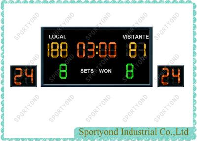 China Wireless Electronic Basketball Scoreboard With Double 24s Shot clock and Timer for sale