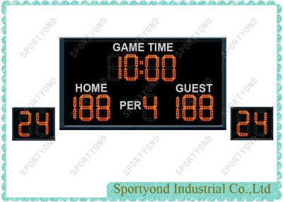 China Remote Electronics Basketball Scoreboard with 24s Attack Timers and time display, red LED for sale