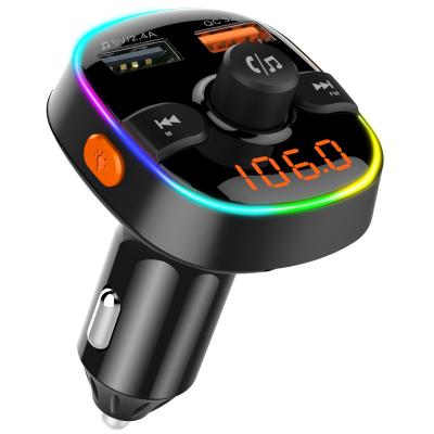 China Hot-selling Cheap Blue Car QC3.0 Quick Charger FM Transmitter Tooth MP3 Player BC52 Quick Charging QC 3.0 Car Charger for sale