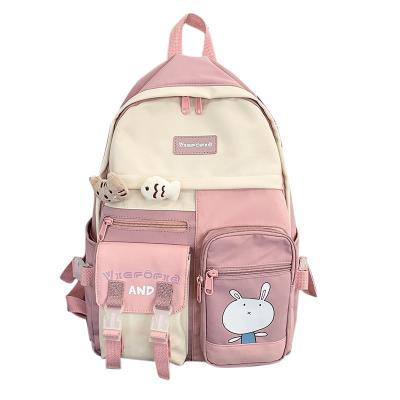 China 2021 Youth Korean Girl Waterproof Cute Schoolchildren Bags Fashion Ladies Creative Design Canvas Kids Backpacks for sale