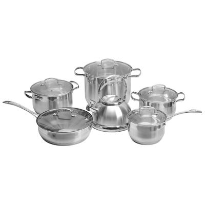 China Sustainable Multifunctional 12 Pcs Stainless Steel Cooker Cookware Set Non Stick Kitchen Cooking Ware Stainless Steel Cookware Sets for sale