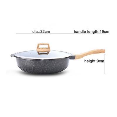 China Casual Kitchen Wok Frying Pan Frying Pan Nonstick Pan Cookware With Lid for sale