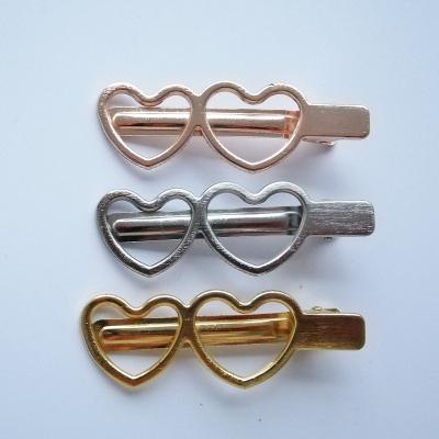 China High Quality Hair Pin Barrette Wholesale Metal Heart Girls Hairpin Alloy Platypus Hair Clip Gold Hair Accessary for sale