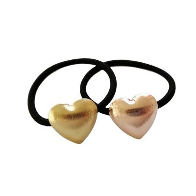 China Korea Women's Hair Tie Gold Triangle Scrunchies Matte Elastic Hair Band Alloy Girl Hair Decoration Wholesale for sale