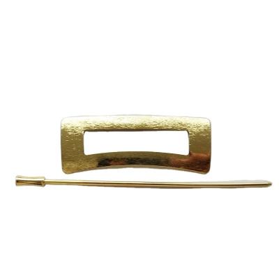 China 2022 hot-selling INS metal ladies hair pin hair decoration sticks gold square hollow metal ponytail hair fork for sale