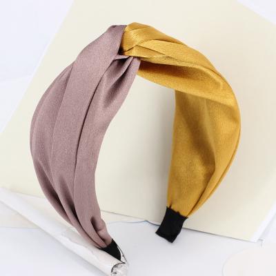 China Korean Cross Headdress Face Wash Face Hair Circle Women Comfortable Soft Stitched Cool Soft Silk Headband for sale