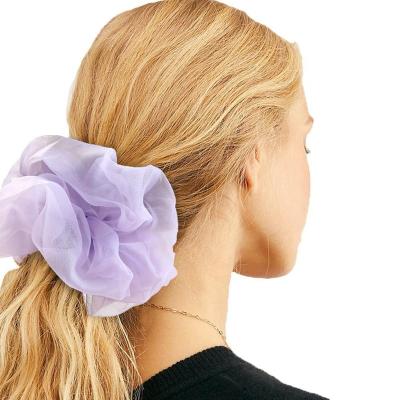 China Colorful Organza Hair Scrunchies Fashion Hair Scrunchies Hair Band Oversized Elastic Hair Ties Ropes Ponytail Holder for sale