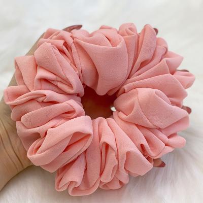 China Height can be up to 30cm Chiffon Cotton Seersucker Hair Ties Malaysia Oversized Muslim Scrunchy Hijab Large Size Hair Scrunchies for sale