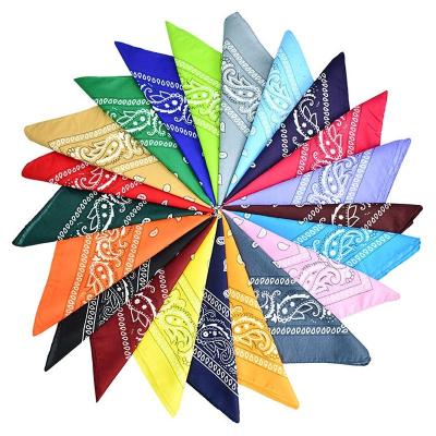 China Wholesale Multi Functional Multi Colors Headwear Scarf Paisley Polyestersquare Custom Logo Printed Bandana for sale