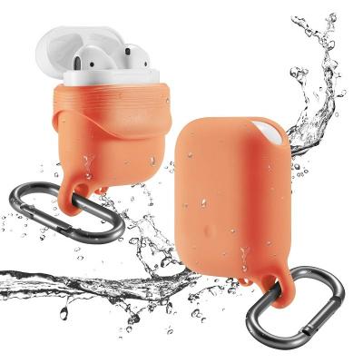 China Shockproof Silicone Durable With Full Protective Key Chain Cover Silicone Waterproof Skin For Air Pod Charging Case for sale