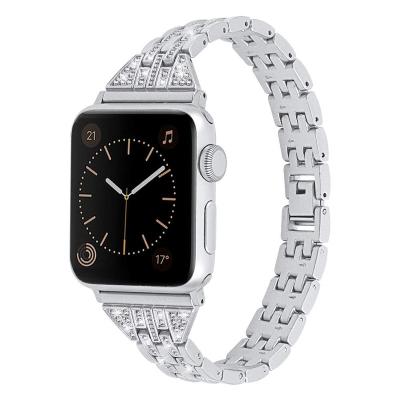 China Stainless Steel for Apple Watch Band 38mm 40mm Bling Band Diamond Stainless Steel Metal Replacement iwatch bands for Series 4 3 2 1 for sale