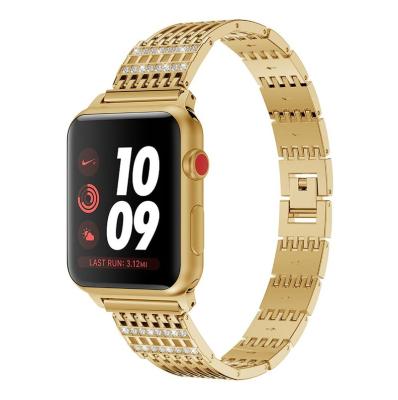 China Stainless Steel For Apple Watch Band Women's Crystal Rhinestone For iWatch Stainless Steel Bracelet Strap Luxury Series 5 4 3 2 1 for sale