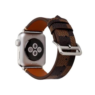 China Luxury Leather Watch Band Plaid Strap Belt Wristwatch Strap For Apple Watch Series 1 2 3 4 5 for sale