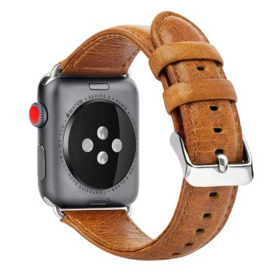 China Replacement Luxury Genuine Leather Strap with Retro Crazy Horse Texture for Apple Watch Series 5 4 3 2 1 for sale