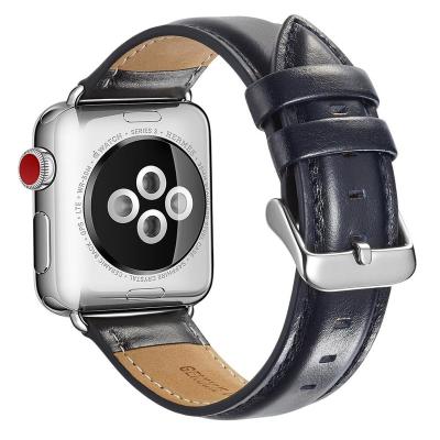 China Luxury Classic Style Bands Metal Buckle Replacement Genuine Leather Stainless Strap For Apple iWatch Series 5 4 3 2 1 for sale