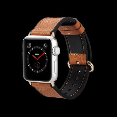 China Factory Price Comfortable Genuine Leather Watch Band For 40mm 44mm 38mm 42mm Apple Watch Series 4 3 2 1 for sale