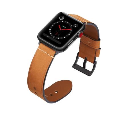 China Replacement Luxury Leather Watch Bands 38mm 40mm 42mm 44mm Strap For Apple Watch Series 5 4 3 2 1 for sale