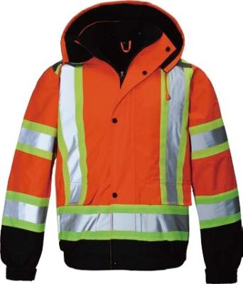 China Windproof Cotton Coat Cotton Windproof Work Clothes Reflective Cotton Jacket Fluorescent Clothing Waterproof Cold And Warm for sale