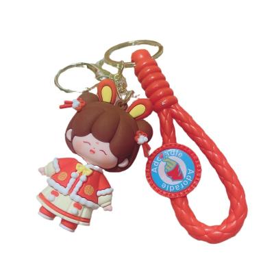 China Cute Style Creative Chihuahua Doll Car Key Chain Cute Cartoon Bag Hanging Decoration Couple Keychain Pendant Doll for sale