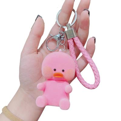 China Cute Style Cute internet celebrity Little Yellow Duck Keychain Pendant Cartoon Duck Couple Car Keychain Pendant Creative Gift for sale