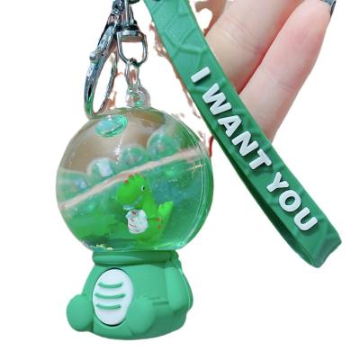 China Cartoon Wew into the oil space panda dinosaur floating bottle keychain cartoon couple schoolbag hanging ornament automobile hangi for sale