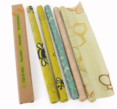 China OEM Organic Reusable Organic Food Wrap Sandwiches and Vegetables Storage on Beeswax Food Wraps Roll for sale