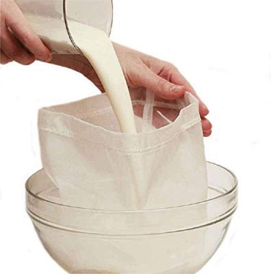 China Hotels 100% Cotton Organic Hemp Reusable Filter Nut Milk Bag for sale