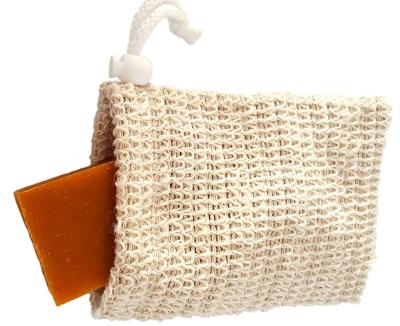 China 2021 Promotional Face Sisal Soap Bag Mesh Cotton Soap Pouch Soap Saver Bag For Shower for sale