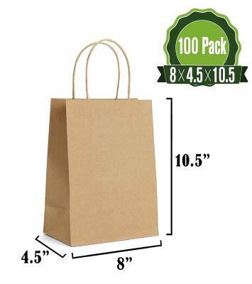 China Recycle New Design Gift Bags Kraft Paper Bag Brown Paper Bags With Handles for sale