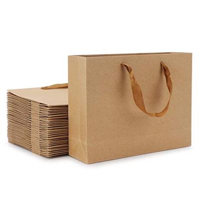 China Handmade High Quality OEM Accepted Recycled Brown Kraft Paper Bag With Twisted Handle for sale